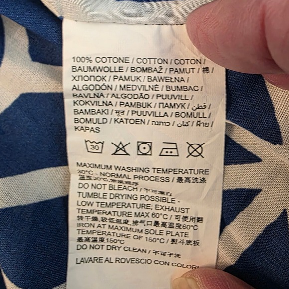 Piombo Mens Blue Geometric Print Short Sleeve Button Down Shirt - Large - Picture 11 of 15